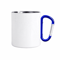 Tasses de voyage personnalisées en acier inoxydable pour l'extérieur, à double paroi, par sublimation, souvenir, 10 OZ, avec mousqueton