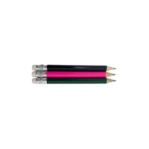 定制色度绝对黑色Hb木制高尔夫铅笔高尔夫配件薄散装木制迷你高尔夫铅笔，带橡胶橡皮擦