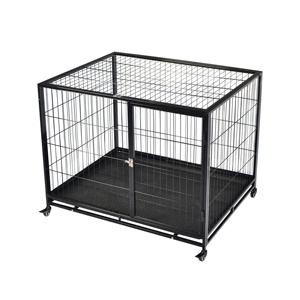 Katlanabilir Büyük Metal Köpek Kafesi Plastik Tepsi Sağlam Tasarım Klasik Modern Çevre Dostu Açık Üstlü Kulübe İç ve Dış Mekan Kullanımı İçin - Product Image 2