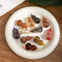 Pendentif en verre artisanal en forme de gourde, ornement chinois Feng Shui Hulu, porte-bonheur Wulu, breloque suspendue, mini accessoires décoratifs en sable doré lumineux