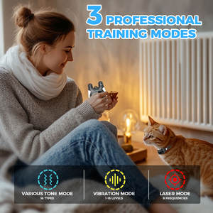 مدرب القط المتقدم مع لهجة ، والاهتزاز ، والليزر ، مصحح سلوك 3 في 1 للتحكم عن بعد للقطط المفرطة في النشاط ، والقطط الزائدة - Product Image 3