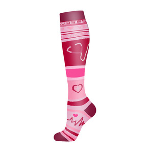 Chaussettes <span class=keywords><strong>de</strong></span> compression <span class=keywords><strong>de</strong></span> sport hautes pour les jeunes <span class=keywords><strong>Bas</strong></span> <span class=keywords><strong>de</strong></span> sport en forme <span class=keywords><strong>de</strong></span> cœur rose doux pour la <span class=keywords><strong>grossesse</strong></span> Course à pied Cyclisme Varices - Product Image 3