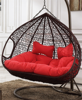 Chaise à bascule en rotin et osier pour l'extérieur, cadre métallique, hamac de jardin, balançoire en corde