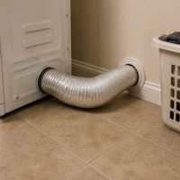 Tuyau flexible en aluminium avec collier en caoutchouc noir, facile à installer, pour siphon de sécheuse, hotte de cuisine, hôpital, école, conduit d'évacuation CVC