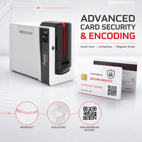 Imprimante de cartes d'identité Evolis Agilia Simplex Retransfert 600x600 DPI, interface USB/Ethernet, papier CR80, 150 cartes/heure, garantie 3 ans