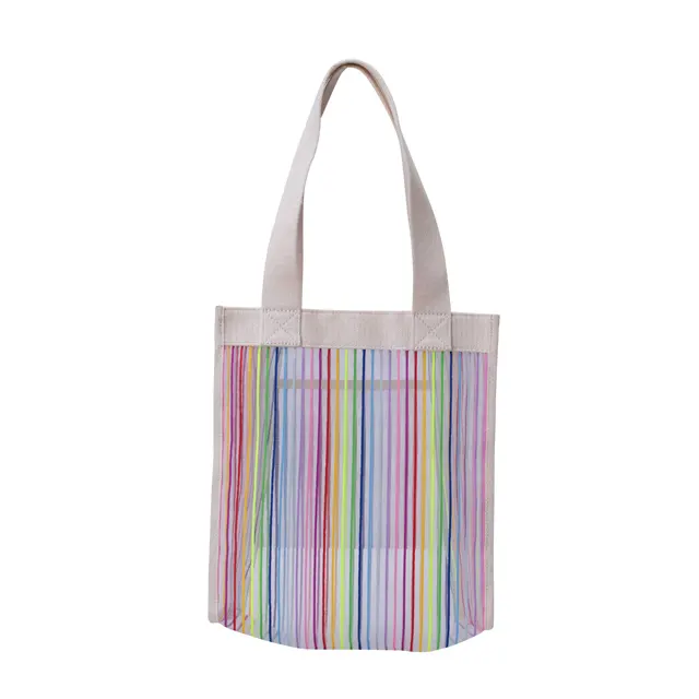 2021 san valentino personalizzato a strisce colorate grande maglia moda Shopping Tote borsa da spiaggia sopra la borsa a tracolla