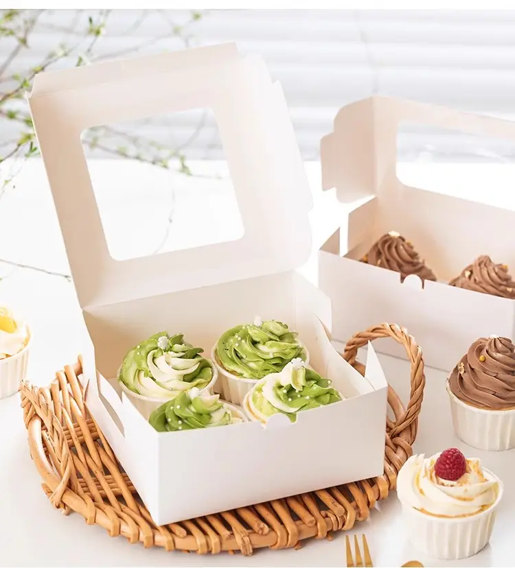 Segurar bolos, doces e outros alimentos finos caixa embalagem bolo caixa com janela