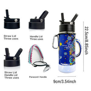 16oz termos infantiles de agua infantil <span class=keywords><strong>acero</strong></span> inossidabile per bambini bottiglia d'acqua graziosa cintura manico antiscivolo termos - Product Image 2