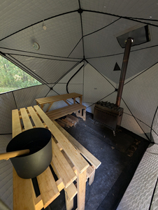 Tente de sauna portable Kawagebo <span class=keywords><strong>Kamp</strong></span> (KK) 1,8m x 1,8m x 2,1m, sauna vapeur pop-up d'extérieur avec cheminée - Product Image 6