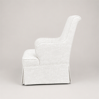Fauteuil d'appoint moderne à dossier haut et jupe décorative, en tissu jacquard ivoire, pour salon, chambre, hôtel, salle de séjour, OEM/ODM