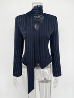 Blazer de mode automne en gros, veste de costume formelle à manches longues et col en V, bouton dissimulé, coupe ajustée, élégant et décontracté pour femme de bureau