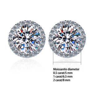 High-End Ladies S925 Silver Classic Four-<b>Claw</b> Inlaid Moissanite Ring and <b>Earrings</b> Simple Elegant Design Light Luxury Jewelry - Product Image 6