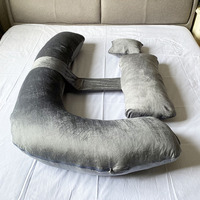 Oreiller de grossesse rectangulaire moderne en tissu pour un soutien complet du corps et un sommeil prénatal réparateur