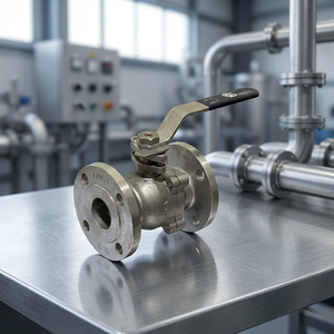 Vanne à boisseau sphérique à bride en acier inoxydable industriel, 2 pièces, à commande manuelle par levier, pour le contrôle du débit d'eau, d'huile et de gaz, directement de l'usine - Product Image 2