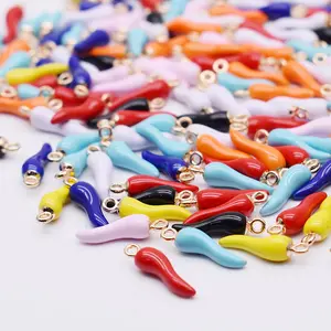 Mixed Color Metal Enamel Drop Oil Red Pepper Charms Pendants For Jewelry Making Findings DIY Necklace Bracelet Accessaries