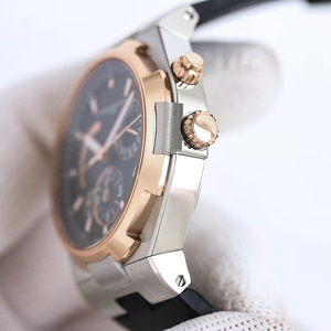 High-end Luxury Mens Watch <b>Rose</b> Gold Brown Dial Brown Rubber Strap Self-winding Dual Time Power Reserve Day Night Date New 2026 - Product Image 3