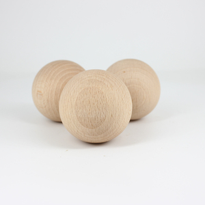 Penutup Botol Karaf dari Kayu Beech Alami 50mm, Bola Kayu Solid - Product Image 2