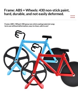 Coupe-<span class=keywords><strong>pizza</strong></span> à roue en acier inoxydable double, écologique, antiadhésif - Product Image 4