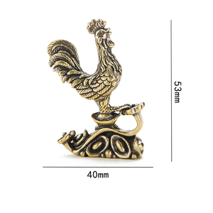 Adornos de animales de latón macizo, artesanías de metal, decoraciones de <span class=keywords><strong>gallo</strong></span> - Product Image 6