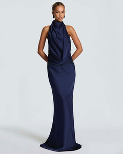 Long Sleeve Turtleneck Dress - Women's Long Knit Dress