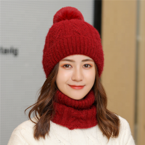 Piel Pom al aire libre <span class=keywords><strong>en</strong></span> invierno <span class=keywords><strong>de</strong></span> moda Crochet las mujeres <span class=keywords><strong>de</strong></span> punto grueso cálido <span class=keywords><strong>gorro</strong></span> <span class=keywords><strong>de</strong></span> punto sombrero <span class=keywords><strong>y</strong></span> bufanda Set - Product Image 6