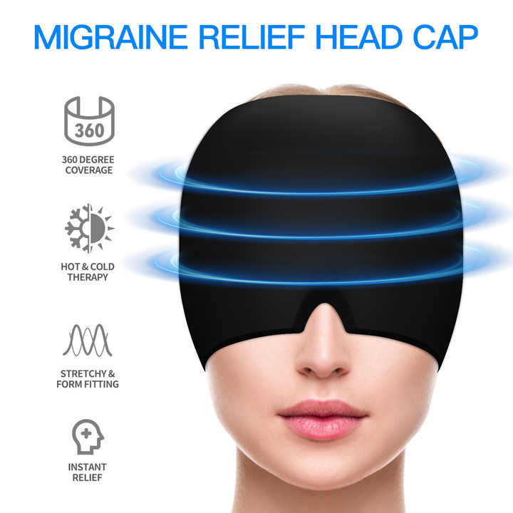 Migraine Ice Head Wrap Cold Therapy Headache Relief Gel Ice Hat Cap for Tension Puffy Eyes Migraine Relief Cap