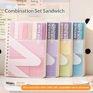 Bloc de Notas Adhesivas Multifuncional, Estilo Sándwich, con Pegamento, Adhesivos Decorativos, Encuadernación en Espiral, Líneas Horizontales, Cuaderno de Regalo - Product Image 2