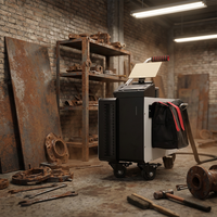 Machine de nettoyage au laser à fibre pulsée à refroidissement par air 200W 300W HANTENCNC pour le décapage de peinture et l'élimination de la rouille sur le métal, la pierre et le bois
