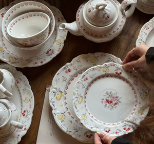 Juego de Té de Cerámica Pintado a Mano con Relieve Francés, Ecológico, con Borde Rosa y Estampado de Cerezas, para el Té de la Tarde, con Logotipo Personalizado para Hoteles de Lujo, Novedad 2026 - Product Image 2