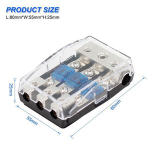 Portafusibles ANL para <span class=keywords><strong>Audio</strong></span> de Auto, Bloque de Distribución <span class=keywords><strong>Fusible</strong></span> de 3 Vías y 60 Amperios para Barcos, Motores, Remolques, Vehículos, Sistemas de Video y Estéreo - Product Image 2
