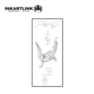 INKARTLINK Autocollant de tatouage artistique classique Création d'Adam Ange tombé Karma Équilibre Esthétique spirituelle Herbacéen 15 jours Lot en gros - Product Image 4