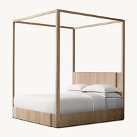 Lit à baldaquin King Size Kyoto RH Style, cadre de lit de luxe en bois massif personnalisable, mobilier de chambre de maître de style manoir, lit d'exception pour chambre principale