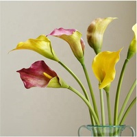 Fleurs artificielles en plastique de haute qualité, effet toucher réel, lys blancs pour centre de table, mariage, fête, décoration de la maison