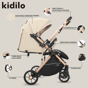 <span class=keywords><strong>Poussette</strong></span> de voyage légère Kidilo avec pliage compact, inclinaison multi-positions, capote avec <span class=keywords><strong>pare</strong></span>-<span class=keywords><strong>soleil</strong></span> escamotable, <span class=keywords><strong>poussette</strong></span> parapluie Z8 - Product Image 3