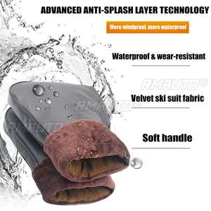Gants de moto et scooter épais et chauds, manchons de guidon imperméables, couvre-guidon thermiques pour la conduite hivernale - Product Image 2