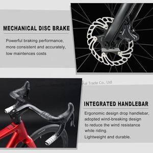 Vélo de Ville Léger en Fibre de Carbone T700, Vélo de Route Sportif 700C 18 Vitesses Shimano <span class=keywords><strong>SORA</strong></span>, Frein à Disque Mécanique, Course - Product Image 6