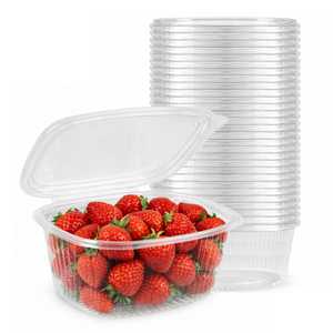 Contenitori ovali trasparenti per alimenti da 500cc con coperchi per conservare liquidi e frutta - Product Image 1
