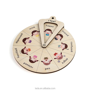 Tùy chỉnh trẻ mới biết đi trẻ em học tập cảm giác bảng đồ chơi bằng gỗ Montessori cảm xúc bằng gỗ biểu đồ bánh xe cho trẻ em - Product Image 5