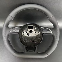 Audi A3 için özelleştirilmiş 8V A4 B8 A5 A6 A7 Q3 Q5 Q7 S8 R8 S3 S5 kırmızı dikiş süet deri düz dipli direksiyon
