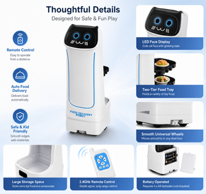<span class=keywords><strong>Robot</strong></span> Giocattolo Telecomandato 24GHz di Alta Qualità <span class=keywords><strong>per</strong></span> Consegna Cibo, <span class=keywords><strong>Robot</strong></span> Educativo Interattivo <span class=keywords><strong>per</strong></span> <span class=keywords><strong>Giochi</strong></span> di Ruolo <span class=keywords><strong>per</strong></span> Bambini, <span class=keywords><strong>Giochi</strong></span> da Interno - Product Image 2