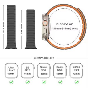 Bracelet magnétique en silicone pour <span class=keywords><strong>Apple</strong></span> <span class=keywords><strong>Watch</strong></span> 789 Ultra Advanced Sense Strap N54 Bracelet de montre magnétique en silicone - Product Image 3