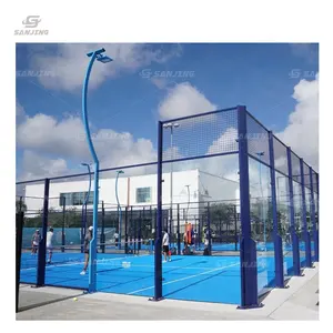 Sanjing 유리 제조 업체 모바일 padel 코트 파노라마 건설 유리 padel 코트 패들 테니스 코트