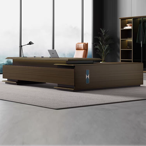 Luxury Modern Ergonomic Convertible Wooden Panel Modular Reception Desk Chair Set File Drawer Storage Floor Mount Installation - Product Image 1