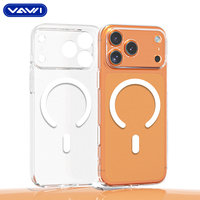 Étui de téléphone fin transparent anti-jaunissement VAWI C029 pour iPhone 15 16 17 Series Pro Pro Max No Plus, coque de téléphone en PC antichoc