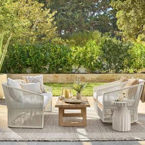 Ensemble de canapés de jardin haut de gamme en alliage d'aluminium de luxe, mobilier d'extérieur pour hôtel, patio, villa, jardin, avec chaises en corde tressée - Product Image 6