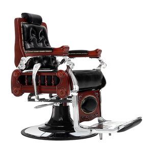 Fauteuil de barbier vintage hydraulique inclinable, robuste et classique pour salon de coiffure - Product Image 4