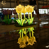 Lanterne en tissu fleuri faite à la main LFS-78 - Décoration de fête pour Noël