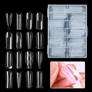 120 piezas/caja OEM, 16 diseños, moldes de uñas postizas cuadradas de cobertura completa, puntas de uñas acrílicas para extensión de uñas. - Product Image 2