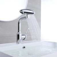 Robinet de lavabo de salle de bain à cascade multifonctionnel avec cartouche en céramique, design tendance, montage sur plan de travail