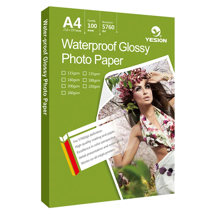 Yesion 115-260gsm A4 Glossy Fotopapier Voor Inkjetprinters